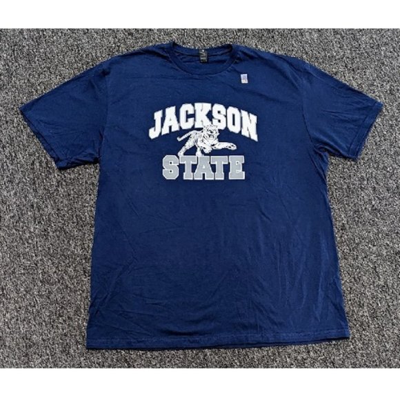 🆕 JACKSON STATE UNIVERSITY TIGERS - NCAA - SHORT SLEEVE - NAVY BLUE - MEN - Picture 1 of 1